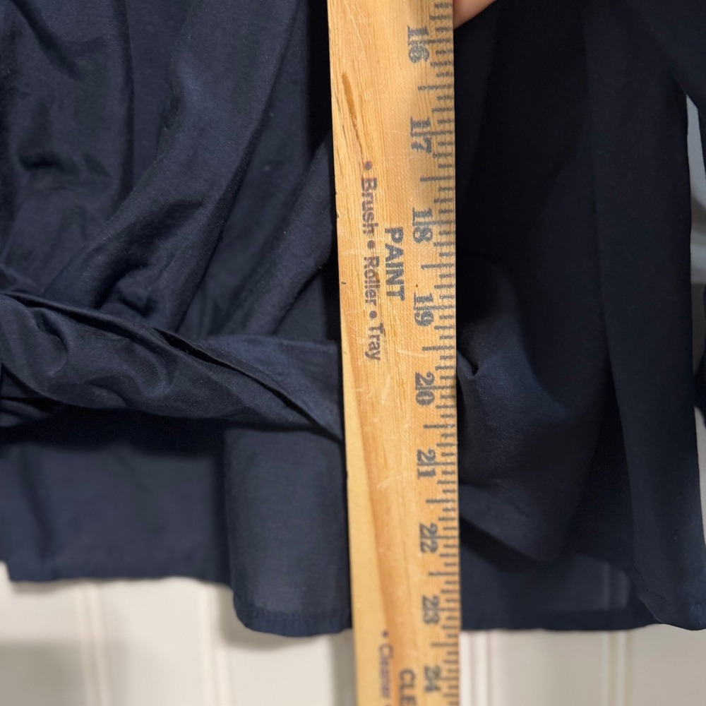 J.Jill Shirt Women L Large P Navy Blue Button Down Cotton Silk Blend Roll Tab - Picture 6 of 8